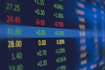 Stock market trading graph for financial investment concept