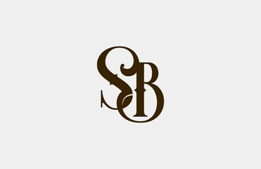 Letter SB or BS Street Urban Monogram Logotype