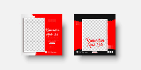 Hijab fashion sale banner for Ramadan Kareem social media post  template