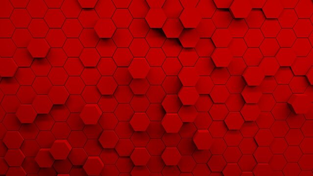 Digital generated technology hexagon  textured red hexagons.  Modern futuristic background 3d illustration. Pattern hexagon background  abstract and geometric wallpaper Stock Illustration | Adobe Stock