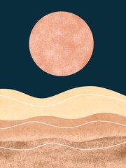 background with moon and desert