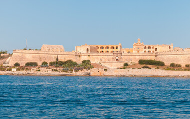 Fort Manoel, Manoel Island, Malta. Summer coastal landscape