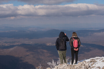 hiking in the mountains