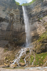 High waterfall Kinchkha. Imereti region of Georgia.