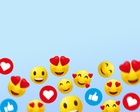 Emojis Background with gradient color
