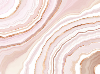 Obraz premium Agate geode background design with mineral texture and rose gold veins.
