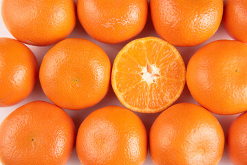 oranges on a white background