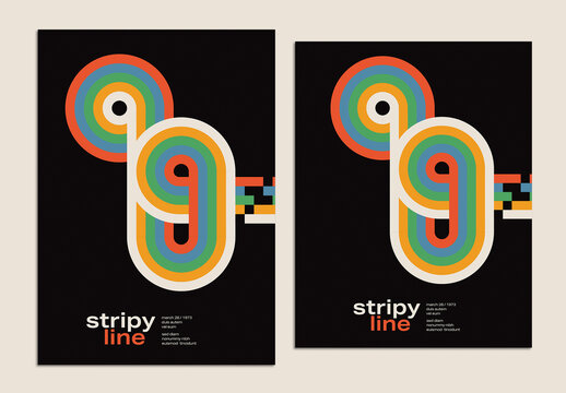 Swiss Style Minimalistic Flyer Layout with Stripy Lines