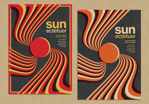 Sun Vintage Poster Layout in International Style