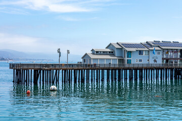 Stearn's Wharf, in Santa Barbara, California. USA. Pier was completed in 1872 and is a popular...
