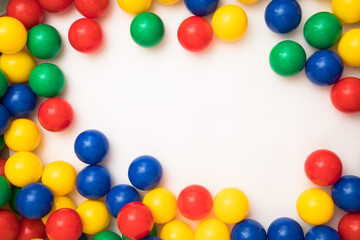Multi-colored plastic balls. A children's balls isolated on white background.