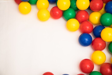 Multi-colored plastic balls. A children's balls isolated on white background.