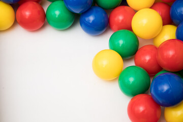 Multi-colored plastic balls. A children's balls isolated on white background.