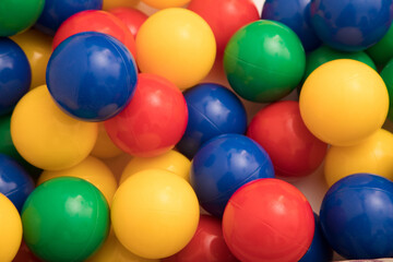 Multi-colored plastic balls. A children's balls isolated on white background.