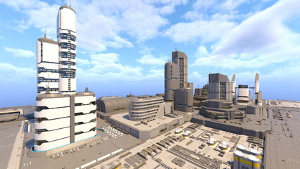 Obraz premium 未来都市の風景