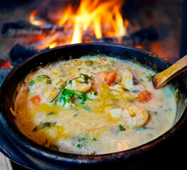 Fish and shrimp moqueca,