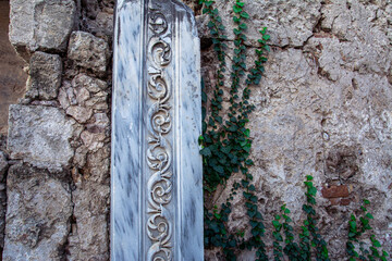 Antique stone carving, stone patterns, antique stucco