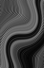 pattern and curved designs based on diagonal striped design in black and white with dots and spots in shades of grey design