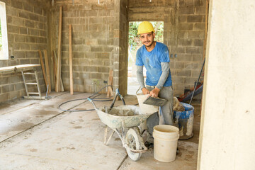house construction carpenter in africa at work industry