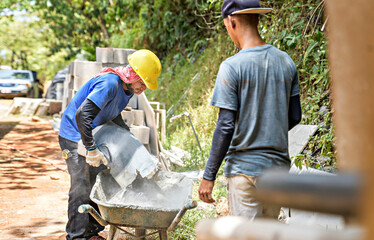 house construction carpenter in africa at work industry