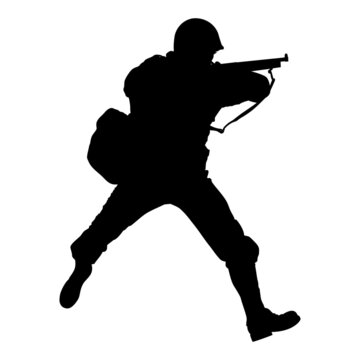 Soldier world war 2 silhouette vector image