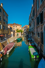 Scenic view of Venice empty canals during daylight.