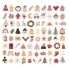 Big Christmas collection with traditional Christmas symbols and decorative elements.