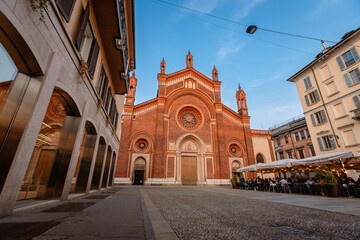 Fototapeta na wymiar Church of Santa Maria del Carmine with building site during renovation works