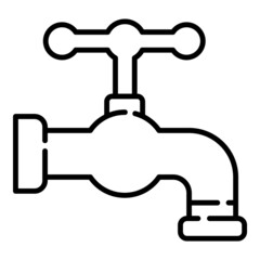 Water Tap Flat Icon Isolated On White Background