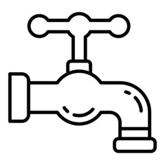Faucet Flat Icon Isolated On White Background