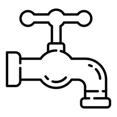 Water Tap Flat Icon Isolated On White Background