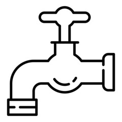 Faucet Flat Icon Isolated On White Background