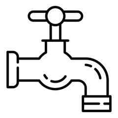 Water Tap Flat Icon Isolated On White Background