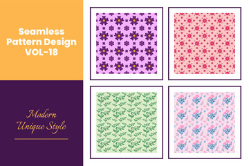 Colorful Flowers Seamless Pattern Design VOL-18