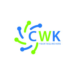 CWK logo design initial creative letter on white background.
CWK vector logo simple, elegant and luxurious,technology logo shape.CWK unique letter logo design. 
