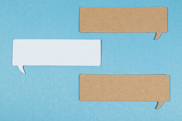 Rectangular Speech Bubbles against coloured backgrounds