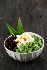 Malaysian Desserts Called Cendol. Cendol is Made From Crushed Ice Cubes, Red Bean. Also Popular in SIngapore