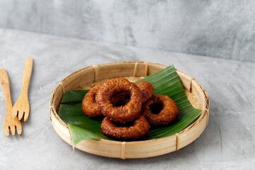 Kue Cincin or Ali Agrem, Traditional Indonesian Snack from West Java, Indonesia. Usually served...