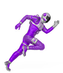 astronaut explorer is doing a run moon