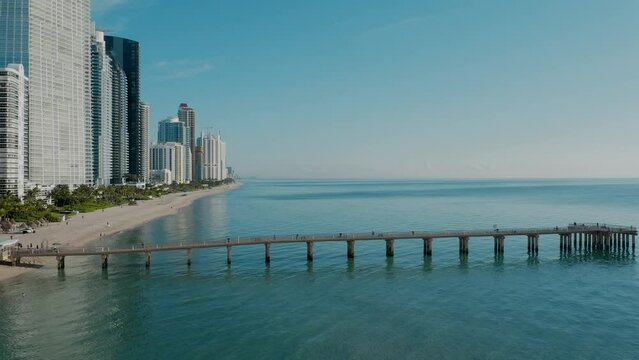 Panoramic view of the Sunny Isles Beach skyline in Florida