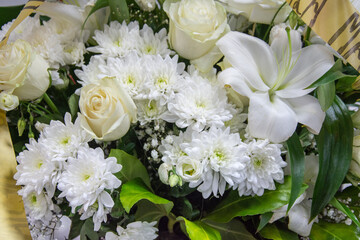 Obraz na płótnie Canvas bouquet of white lilies ,