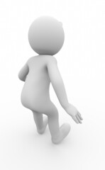 3d illustration of white character standing surprised