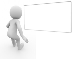 3d illustration of white character standing surprised