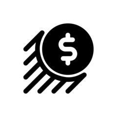 Money transfer icon. Coins moving to another. Sending and receiving money mobile wallet