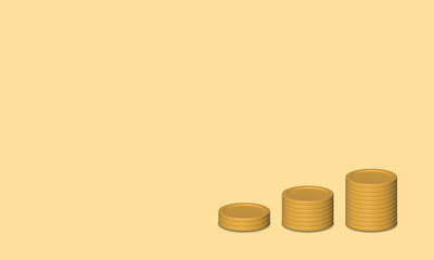 Cartoon gold coin icon isolated. Gold 3d coin visual for composition. Isolated 3d render coin icon