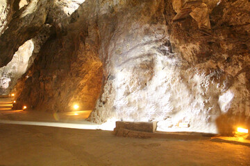 Underground silver mine mining heritage of the city of Zacatecas Mexico where you can see large...