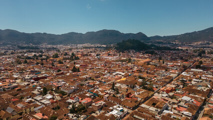 City San Cristobal de Las Casas in Chiapas, Mexico. Aerial View