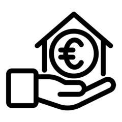 Home Rent Sale Euro Flat Icon Isolated On White Background