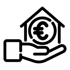 Home Rent Sale Euro Flat Icon Isolated On White Background