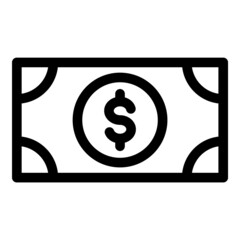 Dollar Currency Bill Money Flat Icon Isolated On White Background